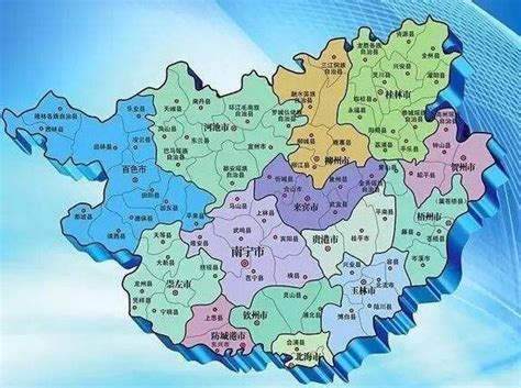 中國廣西地圖|廣西壯族自治區